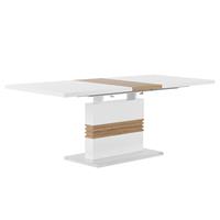 Beliani Eettafel lichte houtkleur/wit 160/200 x 90 cm SANTANA