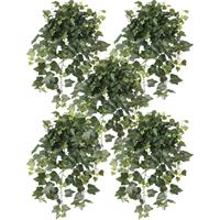 Shoppartners 5x Groene Hedera Helix/klimop kunstplanten 65 cm voor buiten Groen