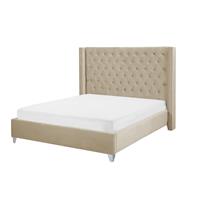 Beliani Gestoffeerd bed beige lattenbodem 160 x 200 cm LUBBON