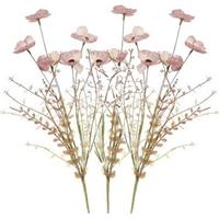 Shoppartners 3x Roze papaver/klaproos gedroogde kunstbloemen 53 cm Roze
