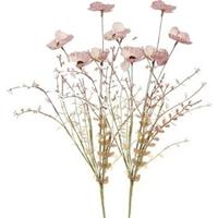 Shoppartners 2x Roze papaver/klaproos gedroogde kunstbloemen 53 cm Roze