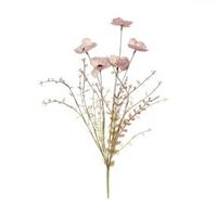 Shoppartners Roze papaver/klaproos gedroogde kunstbloemen 53 cm Roze