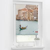 Lichtblick Rollo Klemmfix, ohne Bohren, blickdicht, Venedig Canal Grande - Blau, 90 x 150 cm (B L)