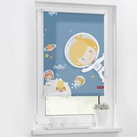 Lichtblick Rollo Klemmfix, ohne Bohren, blickdicht, Astronaut - Blau, 100 x 150 cm (B L)