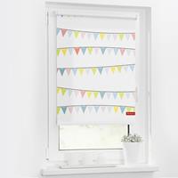 Lichtblick Rollo Klemmfix, ohne Bohren, blickdicht, Wimpelkette - Bunt, 70 x 150 cm (B L)