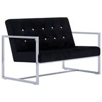 vidaXL 2-Sitzer-Sofa mit Armlehnen  Schwarz