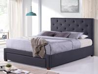 Kauf-Unique Bett mit Stauraum & Kopfteil Stoff AGOSTINO - 140x190 cm