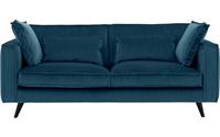 Goossens Bank Suite Velours blauw, stof, 3-zits, elegant chic