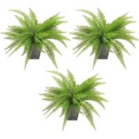 3x Kunstplanten varen 33 cm groen in pot Groen