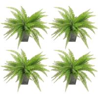 4x Kunstplanten varen 33 cm groen in pot Groen