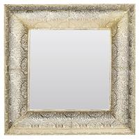 beliani Eleganter Wandspiegel quadratische Form gold 60 x 60 cm Plerin - Gold