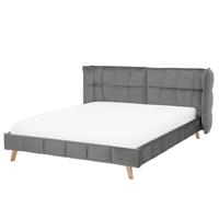 Beliani Bed fluweelstof grijs 160 x 200 cm SENLIS