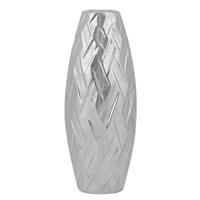 Beliani - Dekorative und elegante bauchige Vase silbern Arpad - Silber
