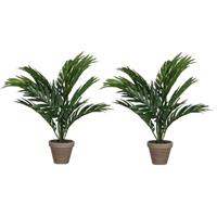 Mica Decorations 2x Areca palm kunstplanten groen 40 cm in pot Groen