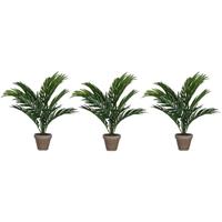 Mica Decorations 3x Areca palm kunstplanten groen 40 cm in pot Groen