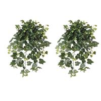 Shoppartners 2x Groene Hedera Helix/klimop kunstplant 65 cm voor buiten Groen