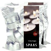 Candles by Spaas 20x Witte maxi theelichtjes/waxinelichtjes 10 branduren in zak Wit