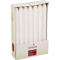 Candles by Spaas 14x Witte dinerkaarsen 22 cm 8 branduren Wit