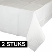 2x Witte tafelkleden 274 x 137 cm Wit