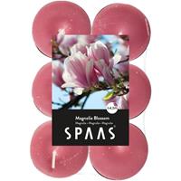 Candles by Spaas 12x Geurtheelichtjes Magnolia Blossom/roze 4,5 branduren Roze