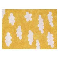 Wasbaar katoenen tapijt met wolkenprint - LORENA CANALS mosterdgeel
