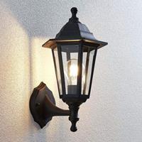 Lampenwelt.com Buitenwandlamp Nane in lantaarnvorm, zwart