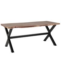 Beliani Eettafel hout bruin/zwart 180 x 95 cm VALBO