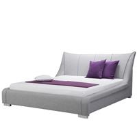 Beliani Gestoffeerd bed grijs met lattenbodem 140 x 200 cm NANTES