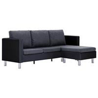 vidaXL 3-Sitzer-Sofa mit Kissen  Schwarz