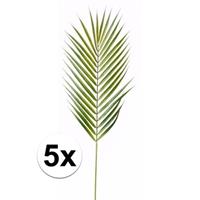 5x Kunstplanten Chamaedorea palm bladeren 75 cm Groen