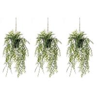 Shoppartners 3x Groene bamboe kunstplanten 50 cm in pot Groen
