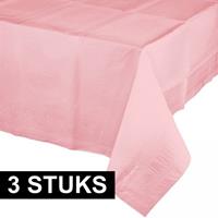 3x Lichtroze tafelkleden 274 x 137 cm Roze