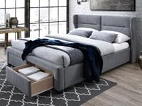 Kauf-Unique Bett mit Kopfteil und Stauraum Stoff ALESSANDRO - 160x200cm - Grau