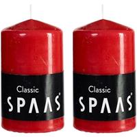 Candles by Spaas 2x Rode cilinderkaarsen/stompkaarsen 6 x 10 cm 25 branduren Rood