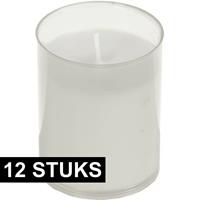 Candles by Spaas 12x Witte kaars navulling voor kaarsenhouder 7x10 cm Wit