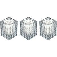 Candles by Spaas 3x Transparante kaarsenhouders met kaars 7 x 10 cm 24 branduren Transparant