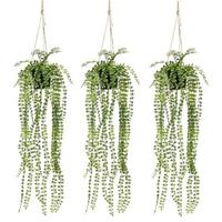 Shoppartners 3x Groene Ficus Pumila kunstplanten 60 cm in pot Groen