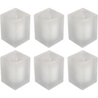 Candles by Spaas 6x Matte kaarsenhouders met kaars 7 x 10 cm 24 branduren Transparant