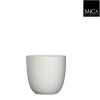 micadecorations Tusca pot rond wit mat h18,5xd19,5 cm 