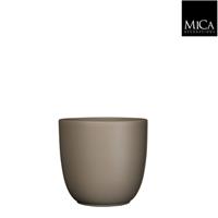 micadecorations Tusca pot rond taupe mat h18,5xd19,5 cm 
