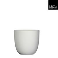 micadecorations Tusca pot rond wit mat h20xd22,5 cm 