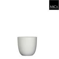 micadecorations Tusca pot rond wit mat h14xd14,5 cm 