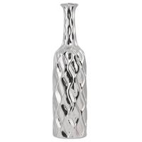 Beliani - Längliche Vase in silbenfarbener Metall-Optik silbern Bassania - Silber