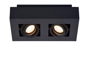 LED Deckenleuchte Xirax GU10 2x5W in Schwarz 2-flammig - LUCIDE