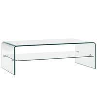 vidaXL Salontafel 98x45x31 cm gehard glas transparant