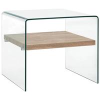 vidaXL Salontafel 50x50x45 cm gehard glas transparant