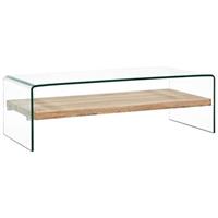 VidaXL Salontafel 98x45x31 cm gehard glas transparant