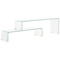 VidaXL 2-delige salontafelset 90x30x20/110x30x40 cm gehard glas