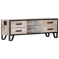 vidaXL TV-Schrank 120 x 30 x 40 cm Massivholz Akazie Grau