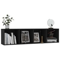 vidaXL Boekenkast/Tv-meubel 143x30x36 cm zwart